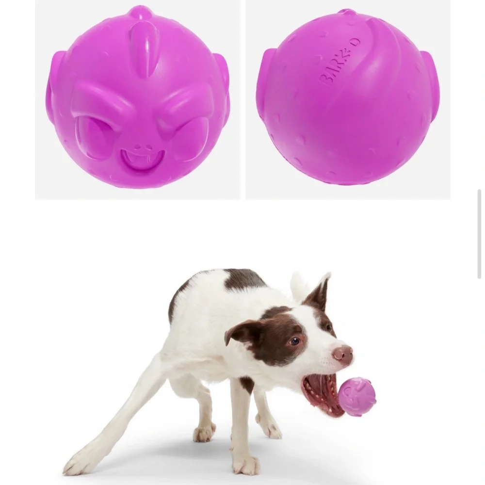 Bark Box Super Chewer L Dog Toy CHUCKY CHUPACABRA RUBBER SQUEAKER BALL new
